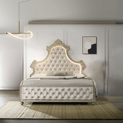 Cama tapizada Lucienne con LED