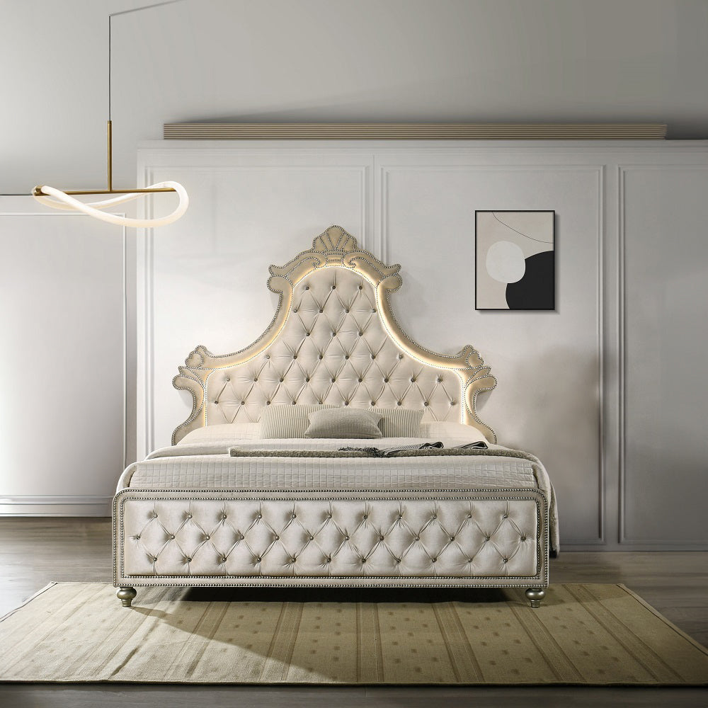 Cama tapizada Lucienne con LED