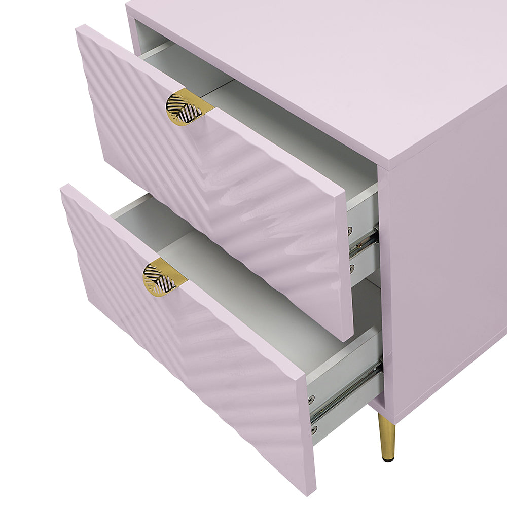 Mesita de noche Gaines de 25" de alto y 2 cajones