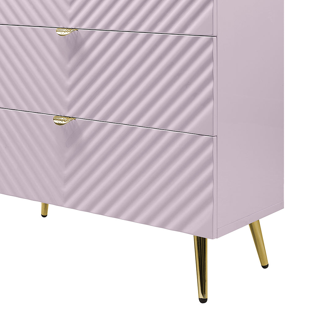 Gaines Chest - Pink High Gloss