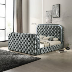 Kana Queen Bed w/LED, Fireplace & TV Stand