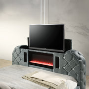 Kana Queen Bed w/LED, Fireplace & TV Stand