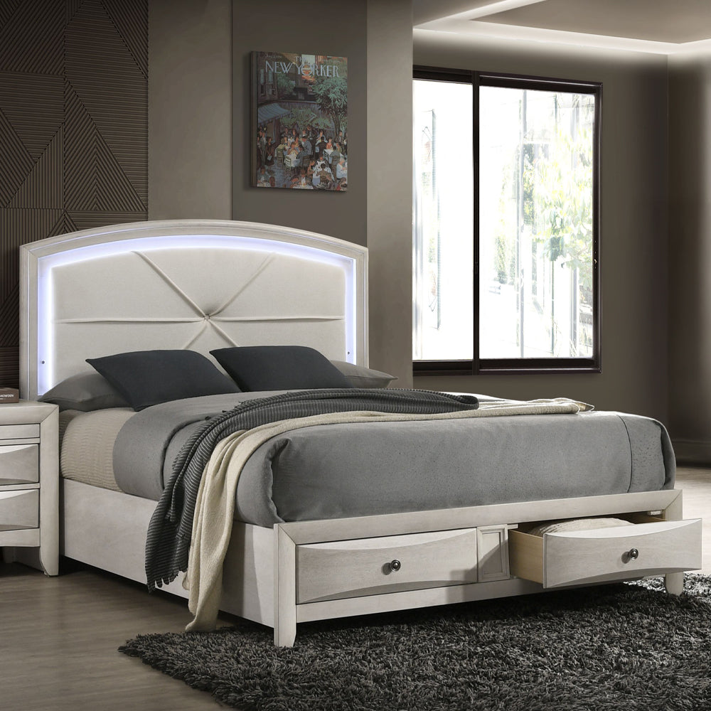 Ramondi Eastern King Bed w/Storage & LED