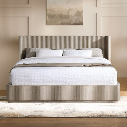 Leanna Eastern King Bed - Light Oak