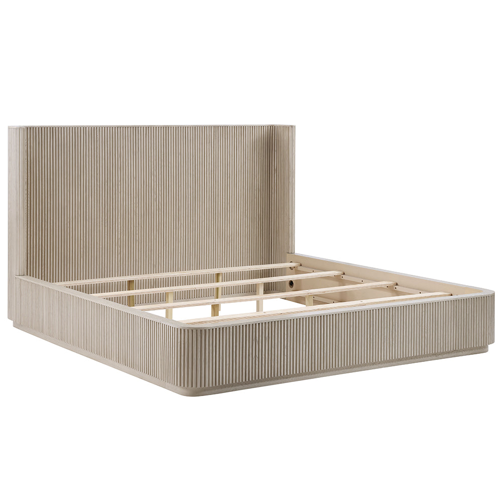 Leanna Eastern King Bed - Light Oak