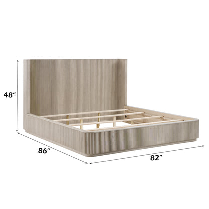 Leanna Eastern King Bed - Light Oak