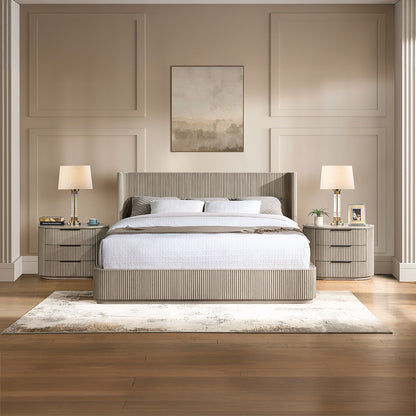 Leanna Queen Bed - Light Oak