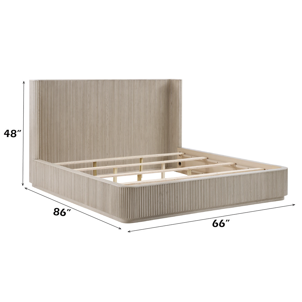 Leanna Queen Bed - Light Oak