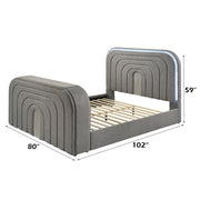 Shelyn Eastern King Bed w/LED, TV Stand, Fireplace & Bluetooth