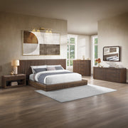 Leanna Queen Bed - Brown Oak