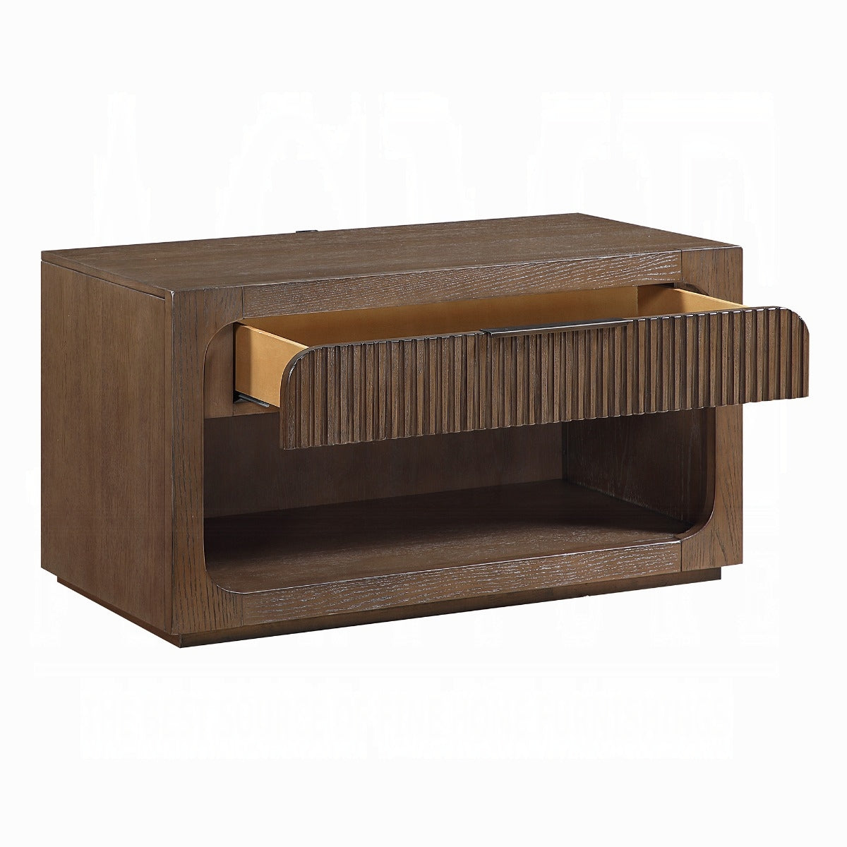 Leanna Nightstand w/Wood Top