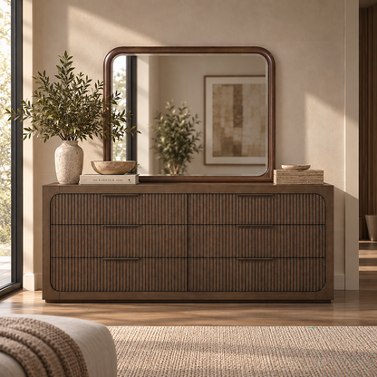 Leanna Mirror - Brown Oak