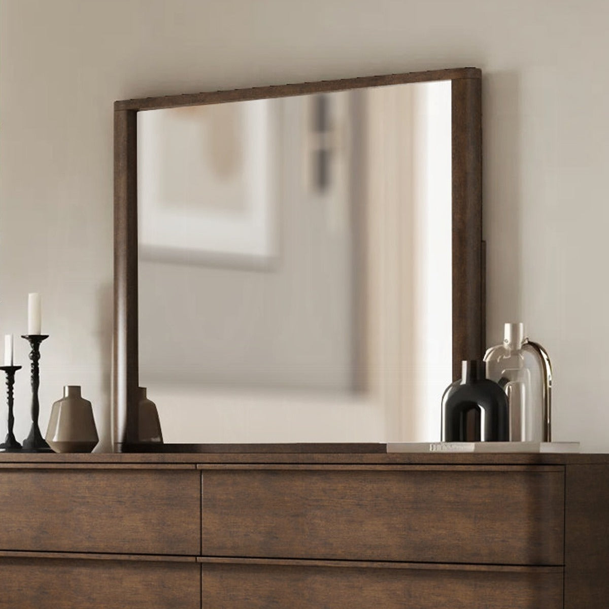 Zoey Mirror - Brown Oak