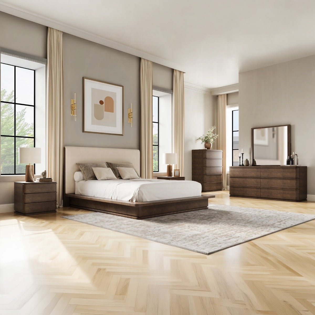 Zoey Mirror - Brown Oak
