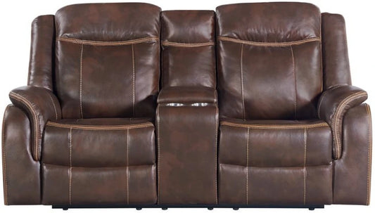 Carrera Brown Motion Glider Loveseat