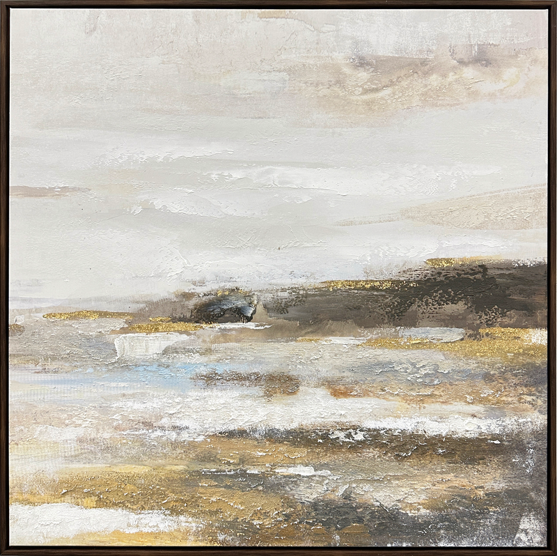 Tranquil Horizon II Hand-embellished Canvas in Frame