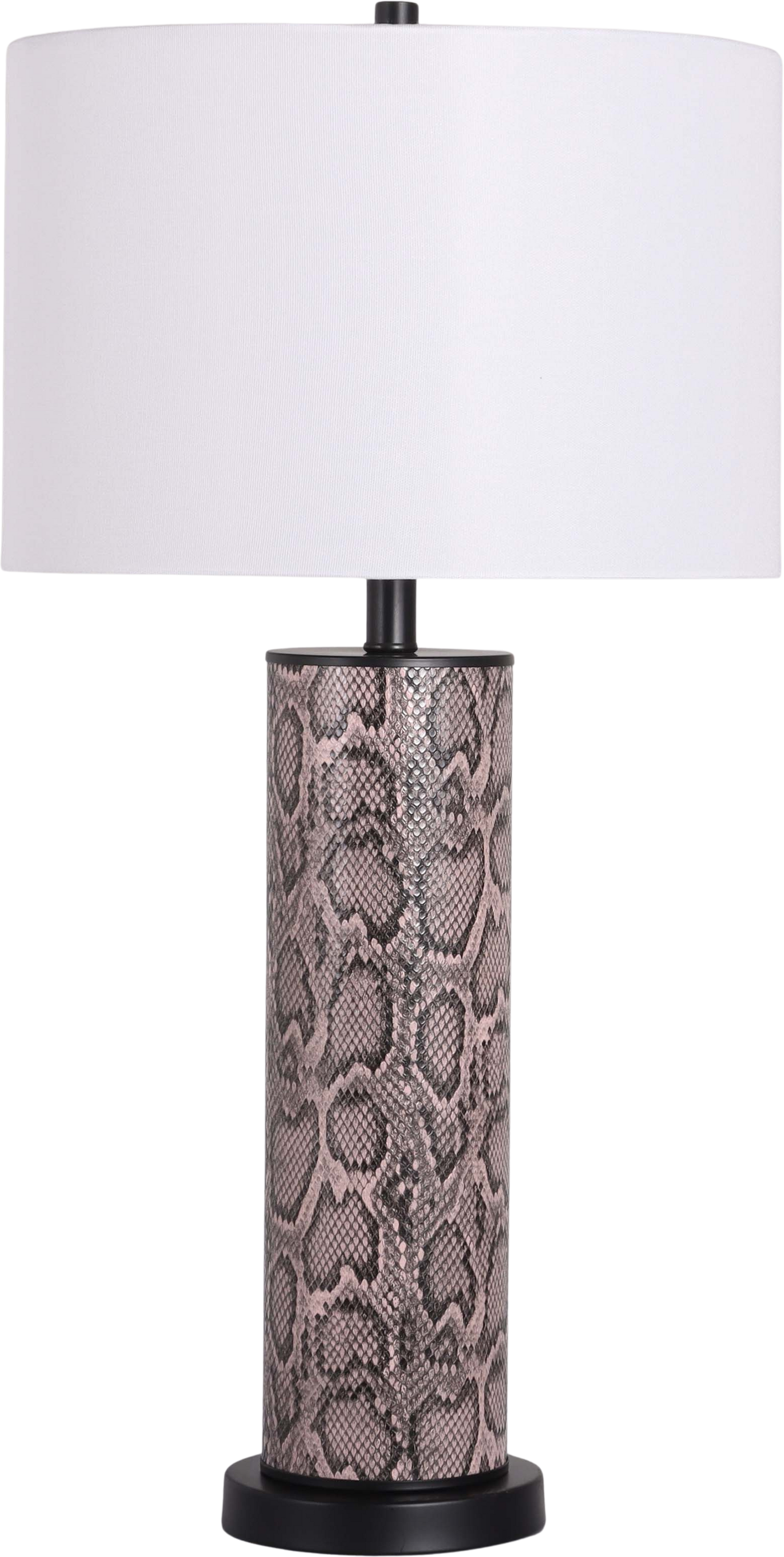Serpent Elegance Faux Leather Table Lamp with Metal Base (Case Pack 2)
