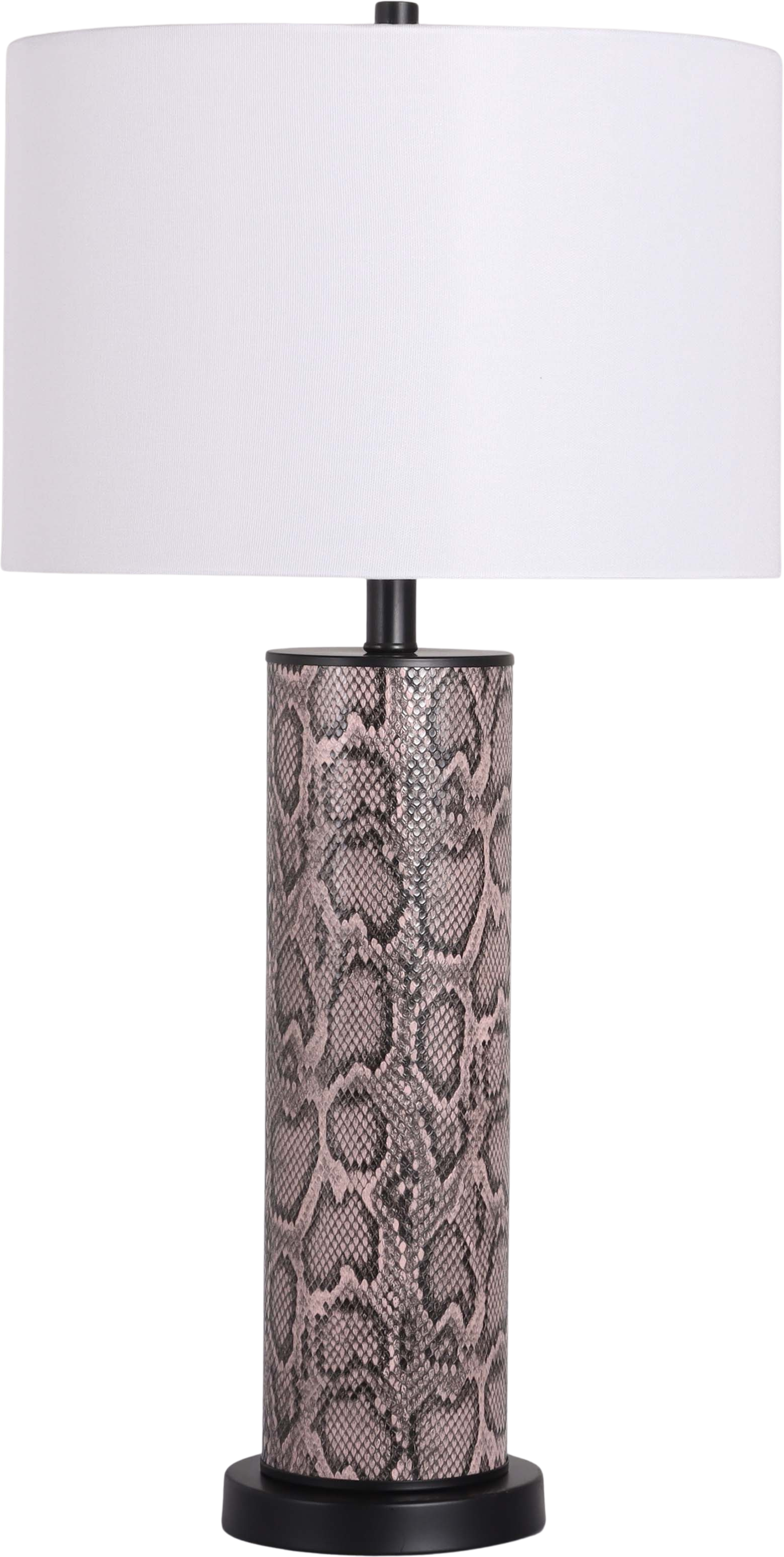 Serpent Elegance Faux Leather Table Lamp with Metal Base (Case Pack 2)