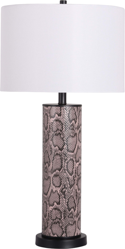 Serpent Elegance Faux Leather Table Lamp with Metal Base (Case Pack 2)