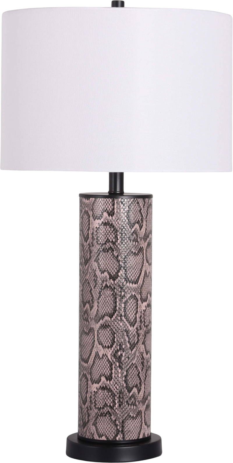 Serpent Elegance Faux Leather Table Lamp with Metal Base (Case Pack 2)