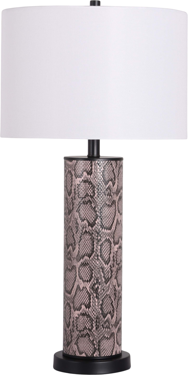 Serpent Elegance Faux Leather Table Lamp with Metal Base (Case Pack 2)
