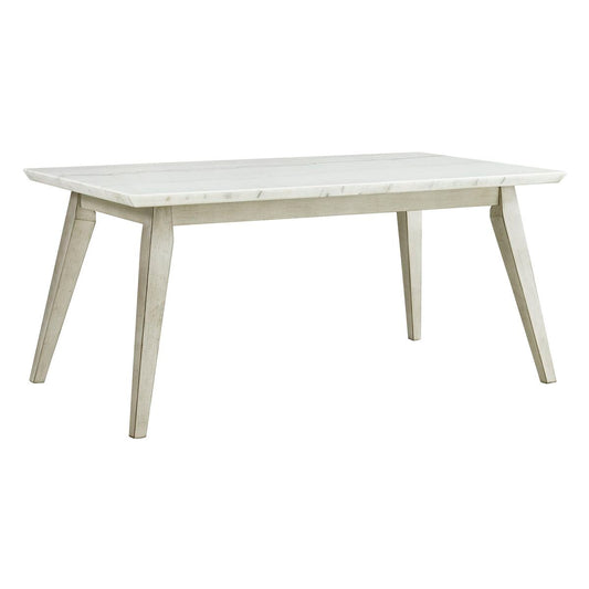 Bette Dining Table With White Marble Top in White