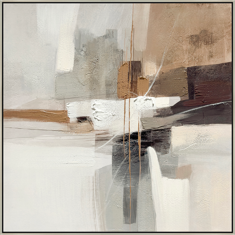 Earthy Abstraction I Hand-embellished Canvas in Frame