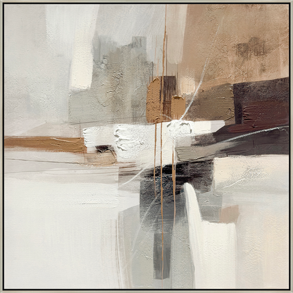 Earthy Abstraction I Hand-embellished Canvas in Frame