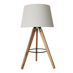 Birch Three Legged Wooden Bar Table Lamp - Natural - Black