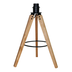 Birch Three Legged Wooden Bar Table Lamp - Natural - Black