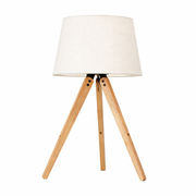 Lámpara de mesa de bar de madera de abedul de tres patas - Natural - Negro