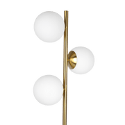 Brilliance Modern Gold Brush Floor Lamp, Opal Glass Shades and Round Metal Base