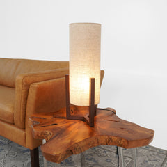 Brisa Table Lamp, Walnut Wood Base with Natural Linen Shade