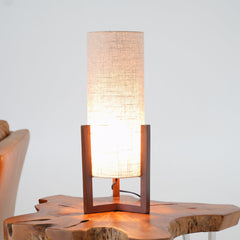Brisa Table Lamp, Walnut Wood Base with Natural Linen Shade
