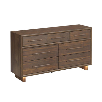 Brisbane Queen Upholstered 4PC Bedroom Set – Boucle Beige & LED