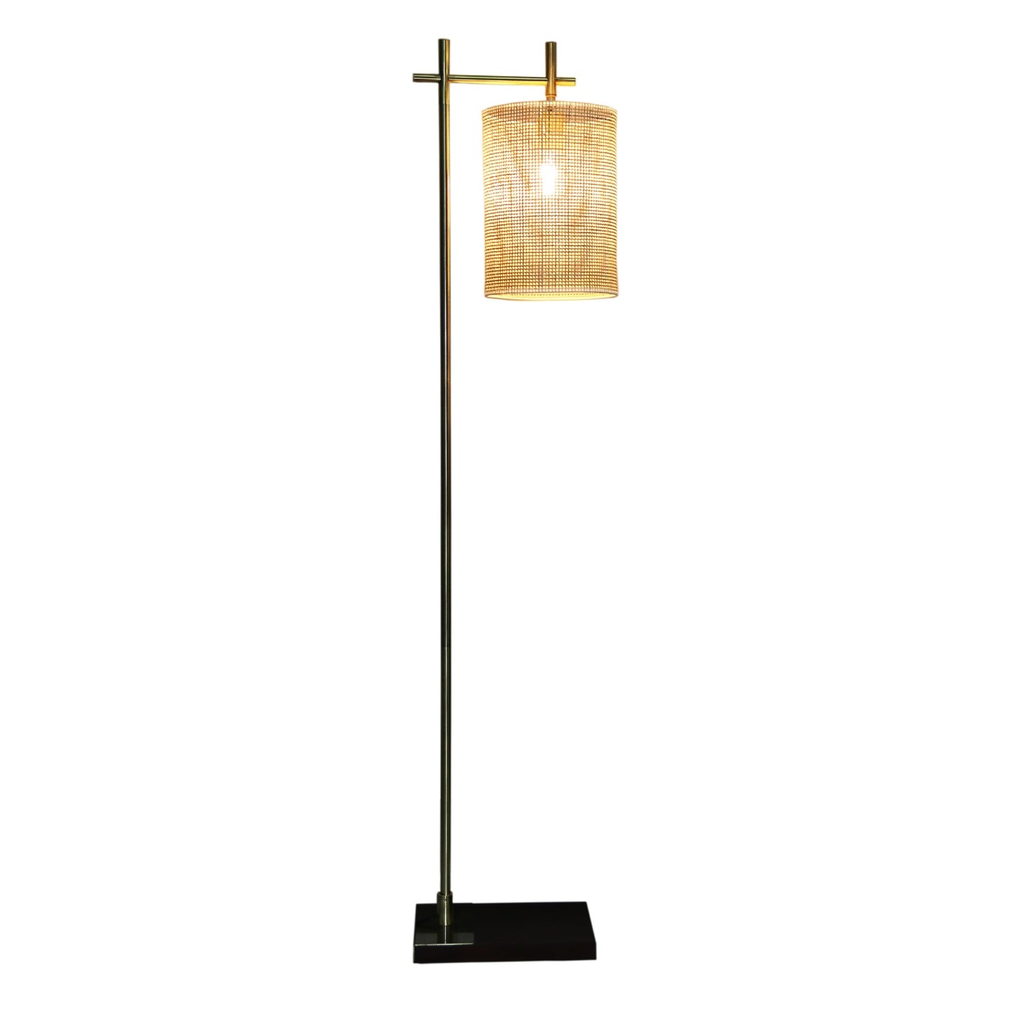 Brizo Bamboo Lampshade Floor Lamp Dark brown and Bronze