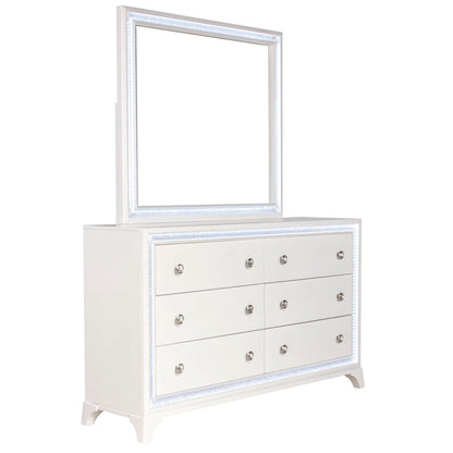 Cassie Dresser and Mirror Set in Pearl Finish