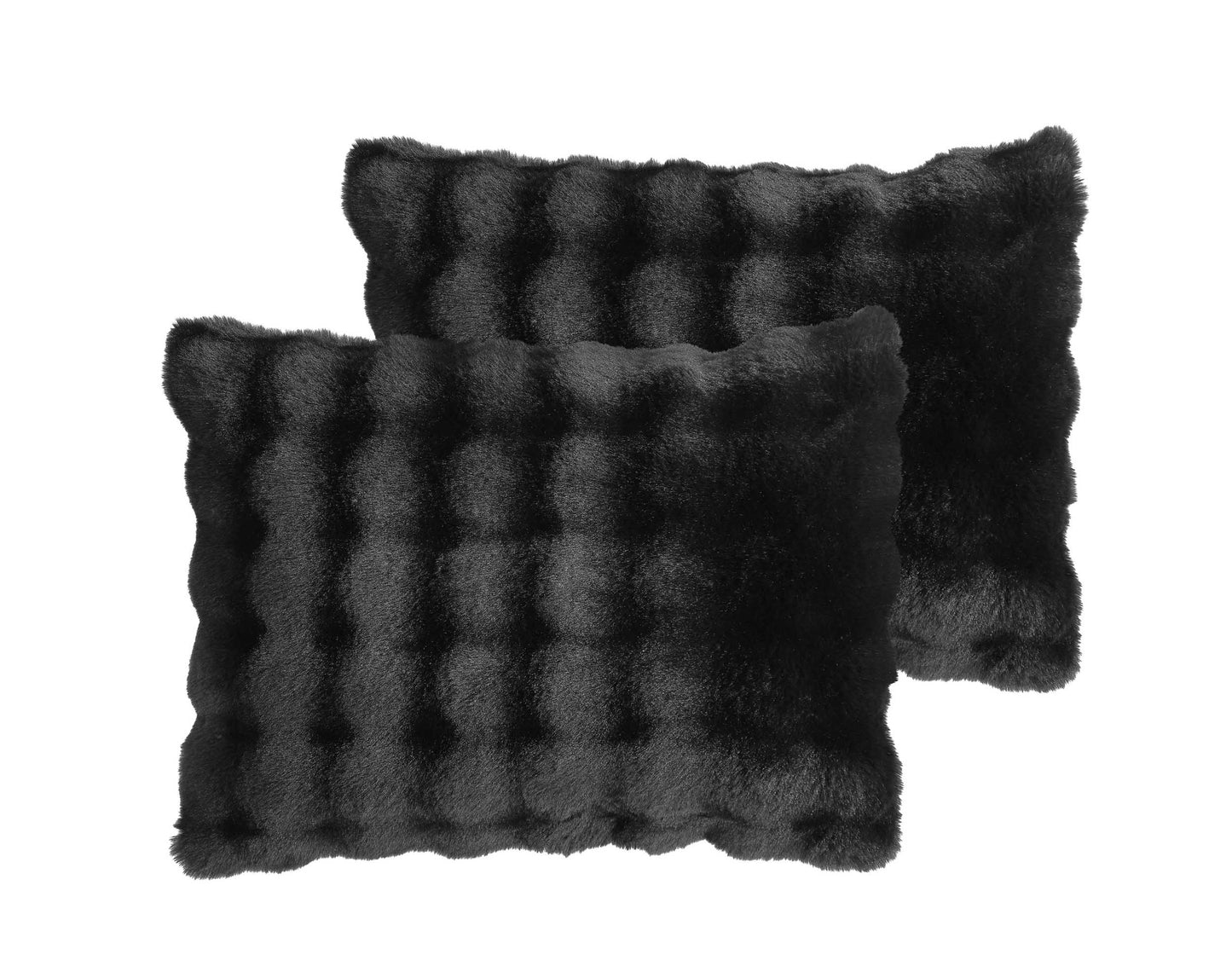 Bubble Faux Fur Black 4 pc Comforter Set