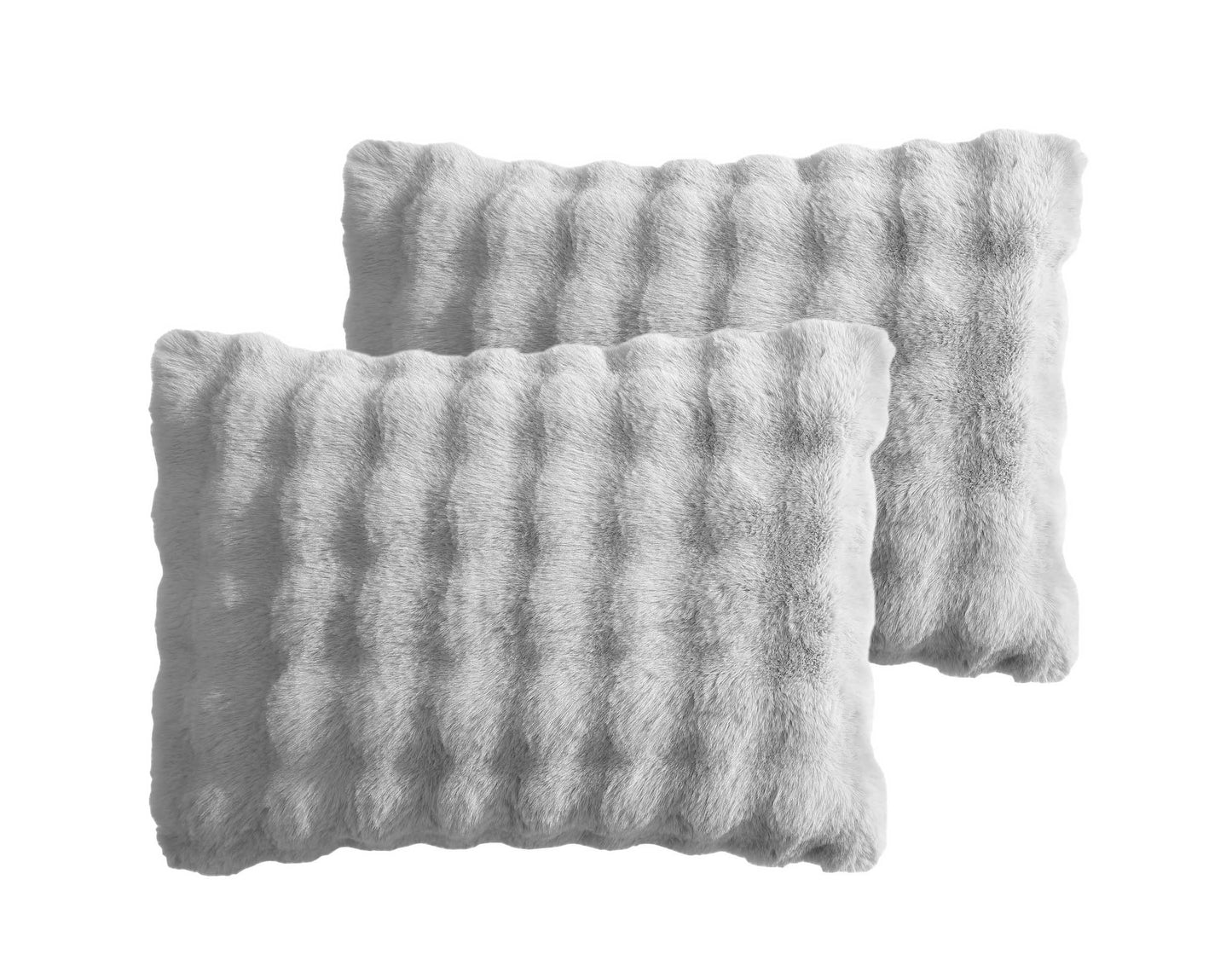 Bubble Faux Fur Gray 4 pc Comforter Set