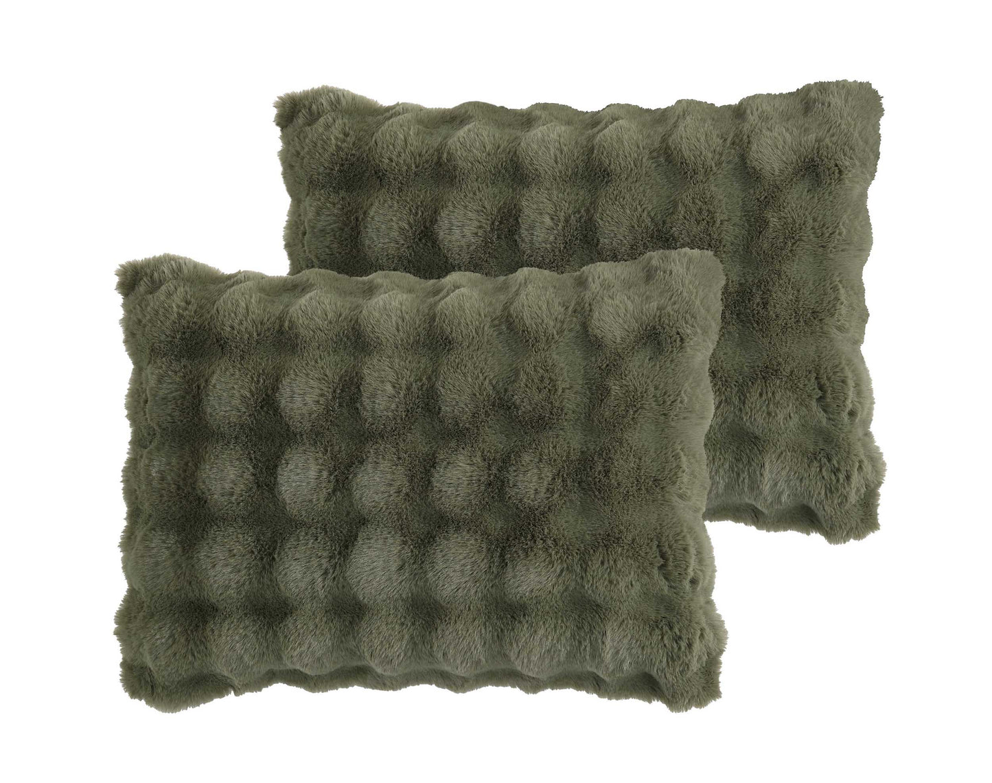 Bubble Faux Fur Green 4 pc Comforter Set