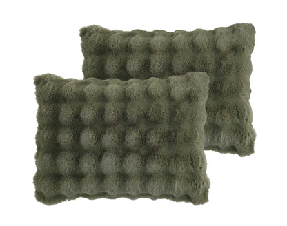 Bubble Faux Fur Green 4 pc Comforter Set