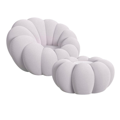 Bubble Swivel Chair and Ottoman in Grey