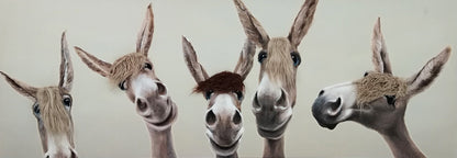 ''Fuzzy Donkeys'' Hand-painted Canvas w/ Hair