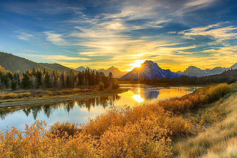 ''Lake by the Mountain'' Tempered Glass