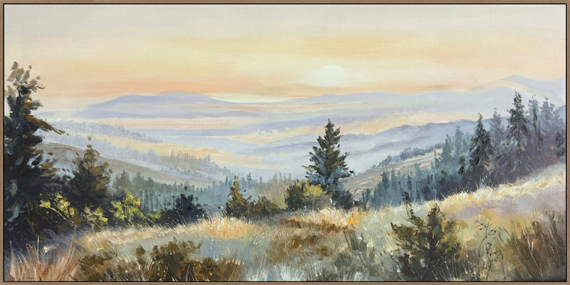 Morning Meadow Hand-Embellished Canvas in Frame