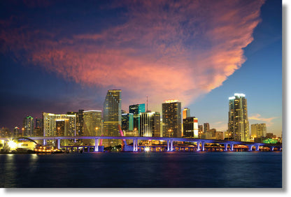 ''Miami Skyline'' Tempered Glass