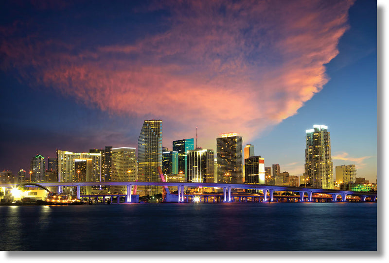 ''Miami Skyline'' Tempered Glass
