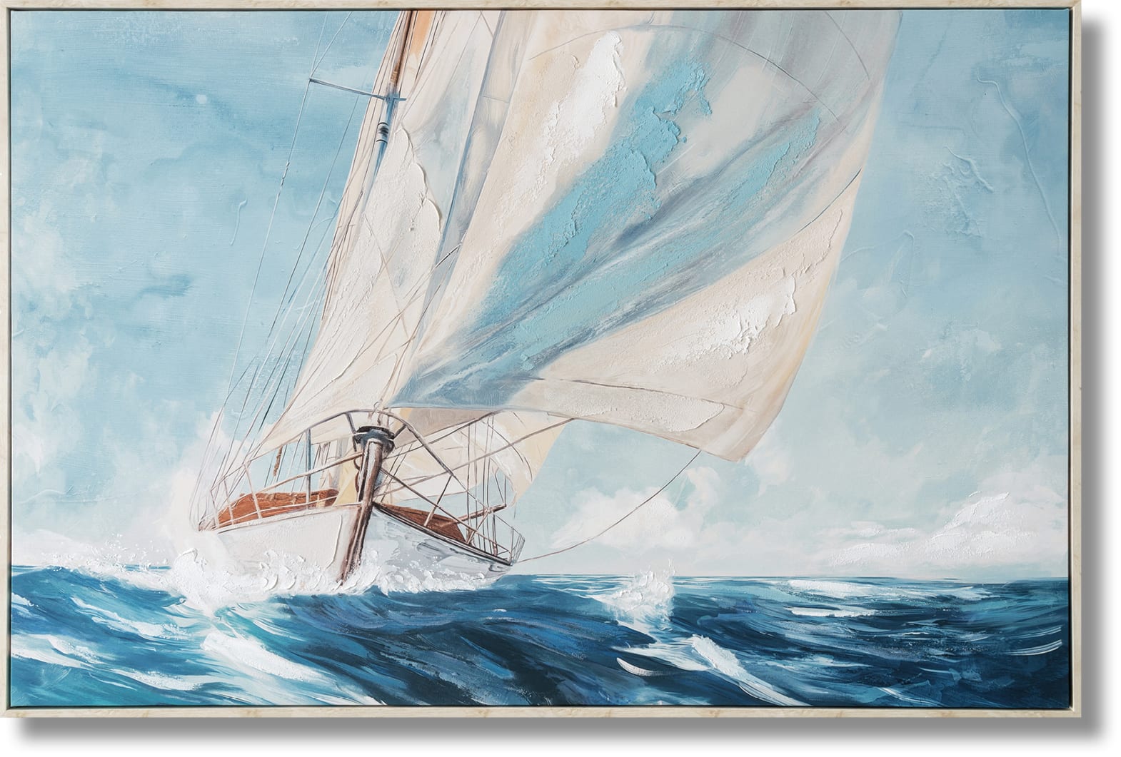 ''Wind & Spray Regatta'' Hand-painted Canvas in Frame