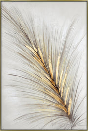''Luxe Whispered Gold Leaf'' Hand-painted Canvas in Frame