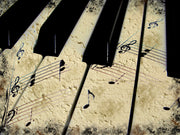 ''Symphonic Keys: Musical Abstract'' Printed Wrapped Canvas